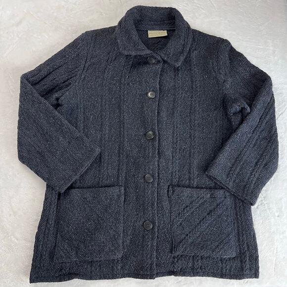 Weave of the Irish Wool Charcoal Gray women’s button Down Sweater size Small - Picture 1 of 7